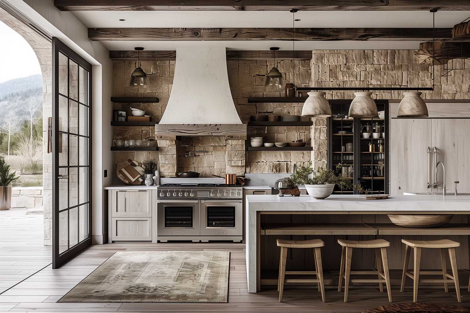 modern rustic style kitchens - rustic charm & modern elements