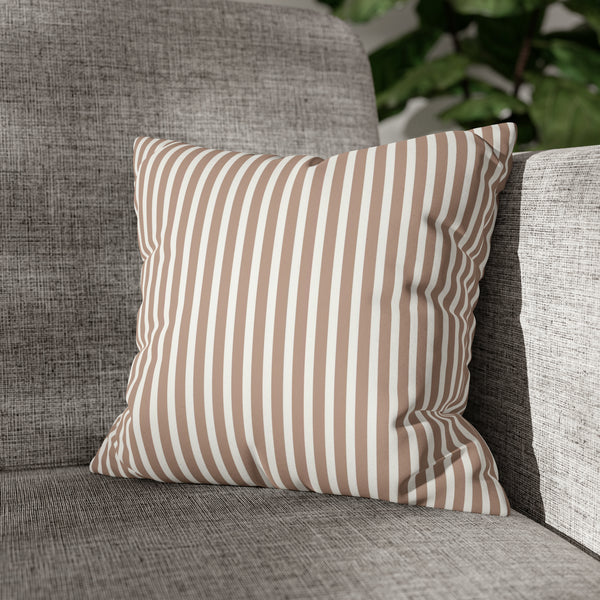 Brown Striped Cushion Cover