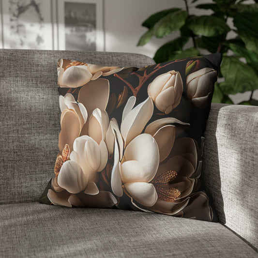 White Magnolias in Bloom Cushion Cover