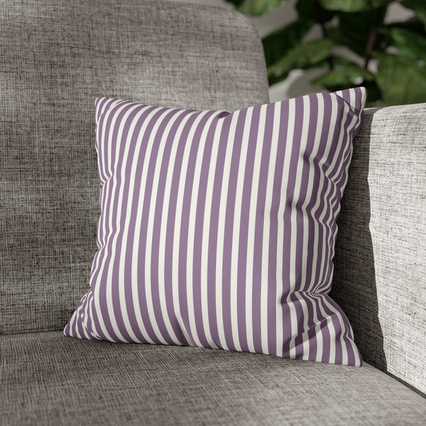 Purple Striped Cushion Cover