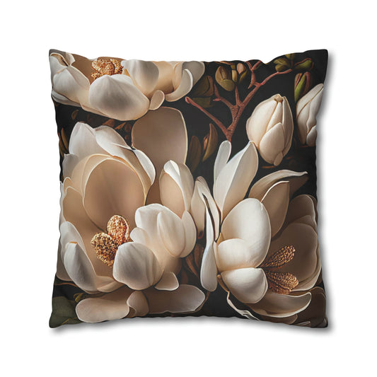 White Magnolias in Bloom Cushion Cover