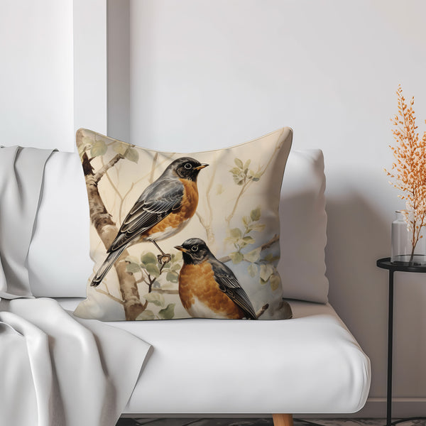 American Robin Birds Cushion Cover