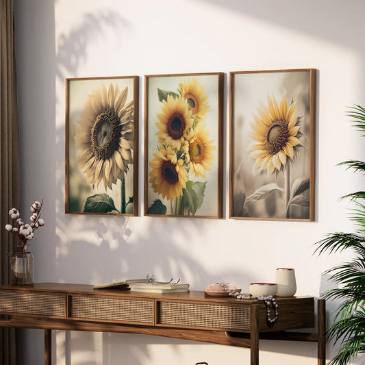 Print Set of 3 Sunflowers (Unframed)