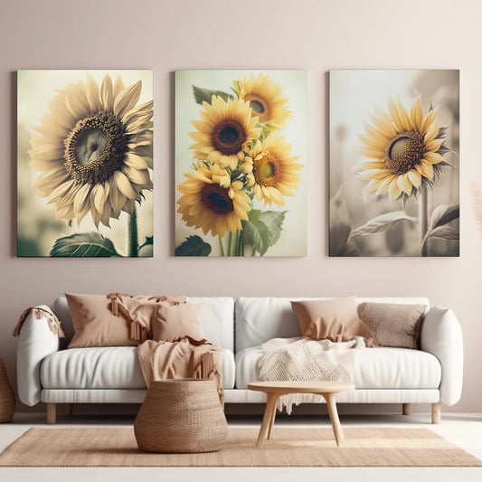 Print Set of 3 Sunflowers (Unframed)