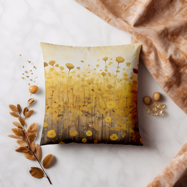 Yellow Wildflowers Cushion Cover