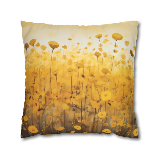 Yellow Wildflowers Cushion Cover